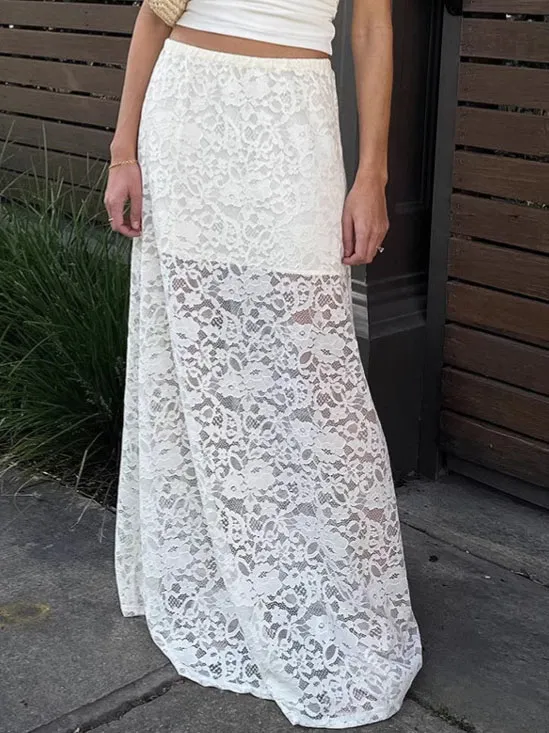 Retro All-match Lace Skirt